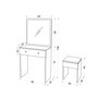 Hanah Home Felix Tocador con Espejo y Silla Blanco